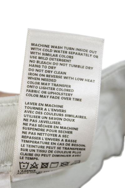 L'Agence Womens Skinny White Cotton Jeans Size 28