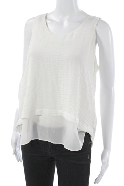 Rebecca Taylor Womens White Camisole Scoop Neck Polyester Sleeveless Size 6