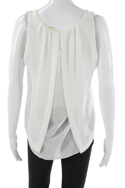 Rebecca Taylor Womens White Camisole Scoop Neck Polyester Sleeveless Size 6