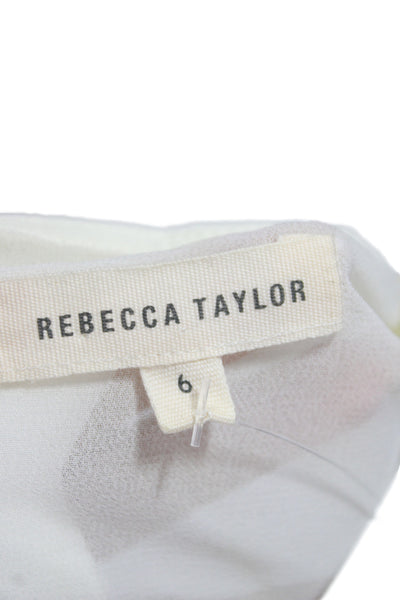 Rebecca Taylor Womens White Camisole Scoop Neck Polyester Sleeveless Size 6