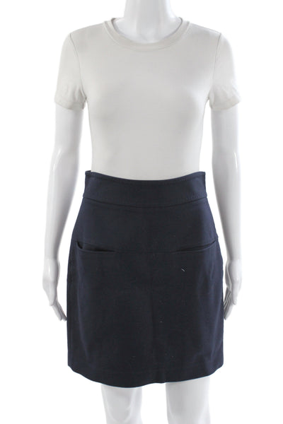 3.1 Phillip Lim Womens Blue Mini Skirt Zip 97% Cotton Size 6