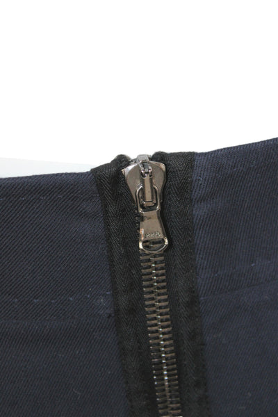 3.1 Phillip Lim Womens Blue Mini Skirt Zip 97% Cotton Size 6