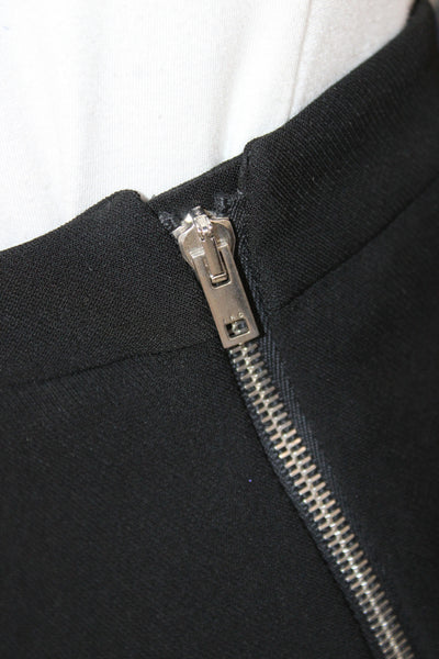 IRO Women Mini Skirt Black Tiacetate Zip Minimalist Size 40