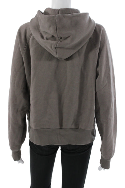 Vuori Womens Brown Pullover Hoodie High Neck Zip Long Sleeve Size L