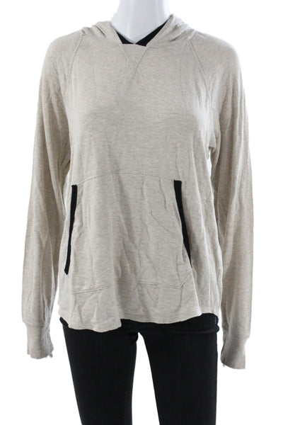 Splits 59 Womens Pullover Hoodie Beige Crew Neck Long Sleeve Size M