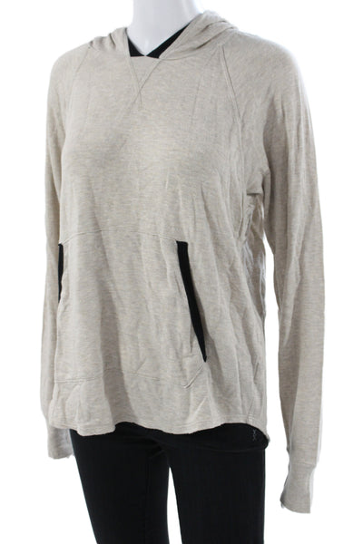 Splits 59 Womens Pullover Hoodie Beige Crew Neck Long Sleeve Size M