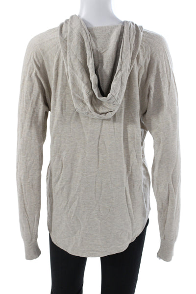 Splits 59 Womens Pullover Hoodie Beige Crew Neck Long Sleeve Size M