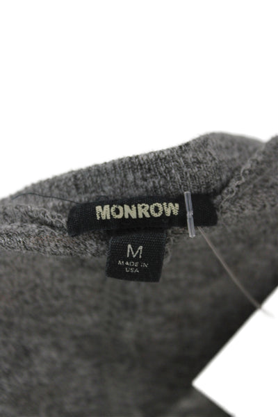 Monrow Womens Basic V-Neck Short Sleeve T-Shirt Gray Size M