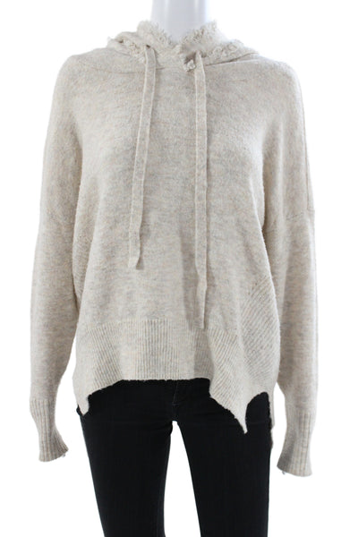 Melissa Nepton Women Beige Pullover Sweater Hooded Long Sleeve Petite Size S