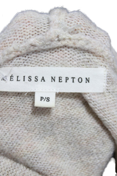 Melissa Nepton Women Beige Pullover Sweater Hooded Long Sleeve Petite Size S