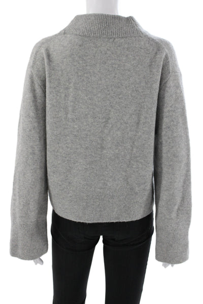 J Crew Women Pullover Sweater Gray Mock Neck Long Sleeve Size S