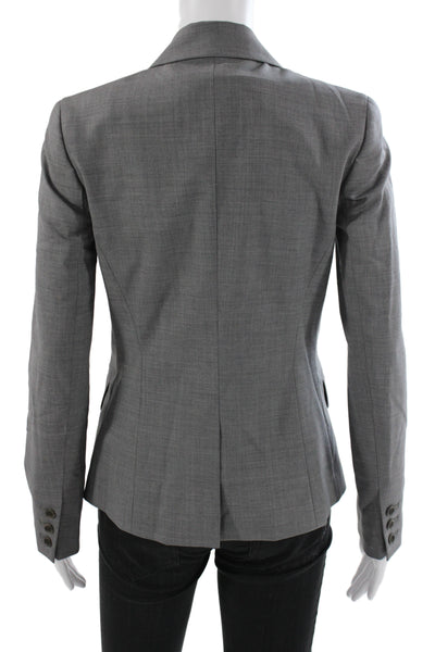 Theory Women Basic Wool Gray Button Long Sleeve Jacket Business Size 2