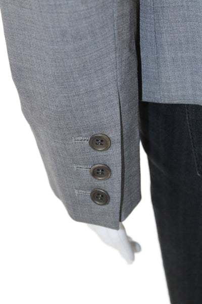 Theory Women Basic Wool Gray Button Long Sleeve Jacket Business Size 2