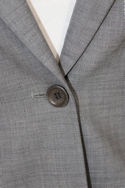 Theory Women Basic Wool Gray Button Long Sleeve Jacket Business Size 2