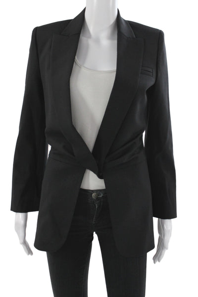 Off White Womens Basic Jacket Black Button Long Sleeve Size L