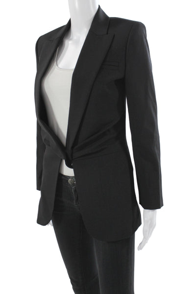 Off White Womens Basic Jacket Black Button Long Sleeve Size L