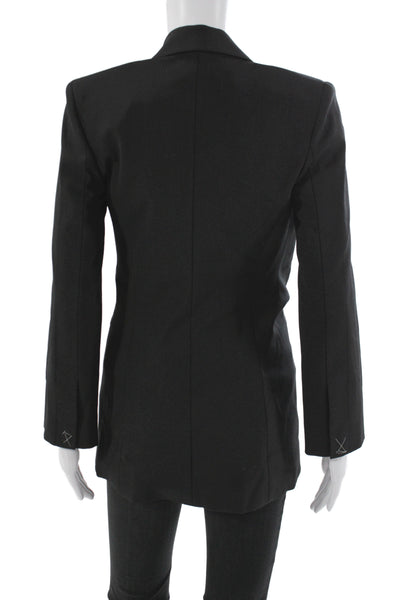Off White Womens Basic Jacket Black Button Long Sleeve Size L