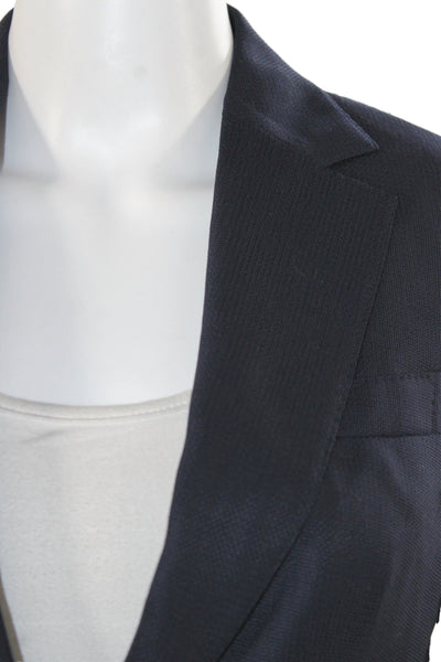 Suistudio Womens Blue Wool Basic Jacket Button Classic Size 32