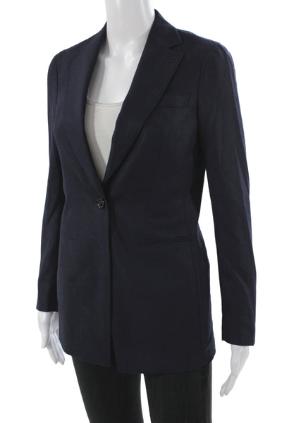 Suistudio Womens Blue Wool Basic Jacket Button Classic Size 32