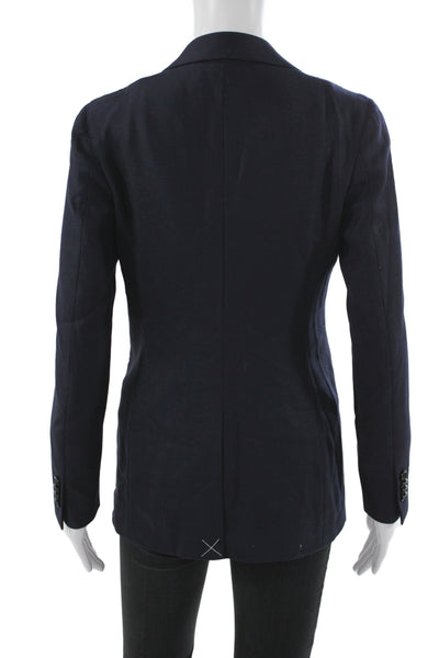 Suistudio Womens Blue Wool Basic Jacket Button Classic Size 32