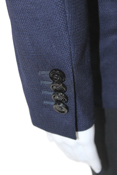 Suistudio Womens Blue Wool Basic Jacket Button Classic Size 32