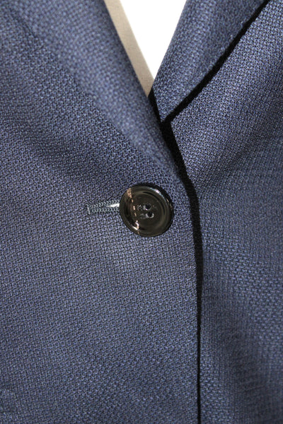 Suistudio Womens Blue Wool Basic Jacket Button Classic Size 32