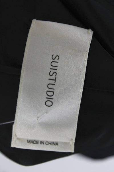 Suistudio Womens Blue Wool Basic Jacket Button Classic Size 32