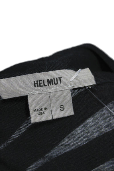 Helmut Lang Womens Black Cowl Neck Long Sleeve Basic Blouse 80% Modal Size S