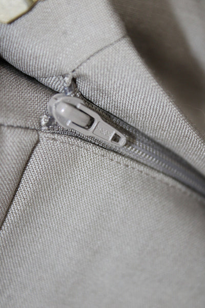 Fendi Women Cropped Pants Gray Mohair Button Size 40