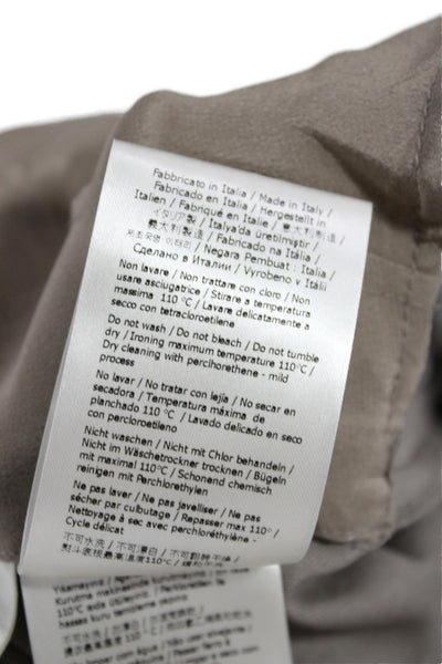 Fendi Women Cropped Pants Gray Mohair Button Size 40