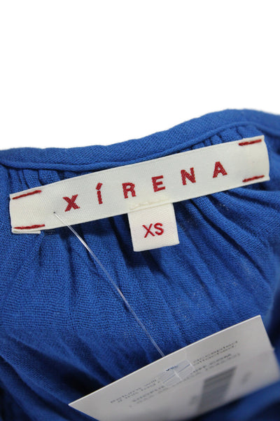 Xirena Womens Blue Cotton Scoop Neck Sleeveless Maxi Dress Size XS