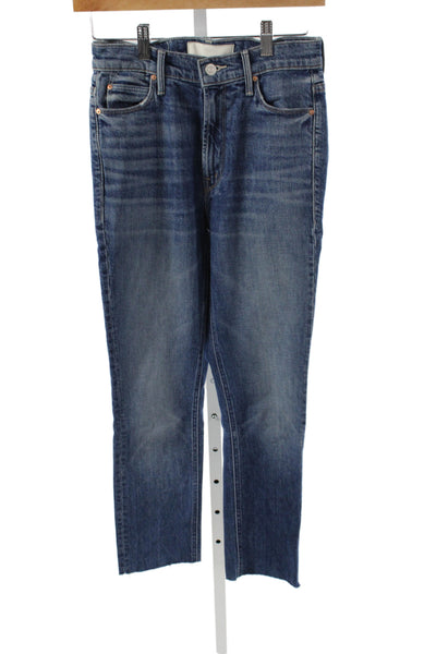 Mother Superior Womens Cropped High Rise Jeans Blue Cotton Size 25