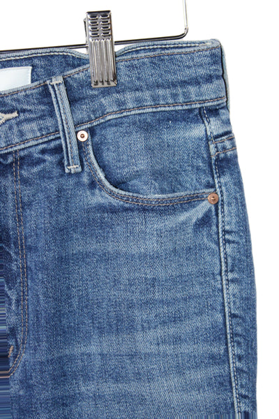 Mother Superior Womens Cropped High Rise Jeans Blue Cotton Size 25