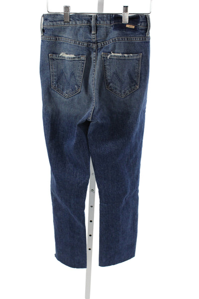 Mother Superior Womens Cropped High Rise Jeans Blue Cotton Size 25