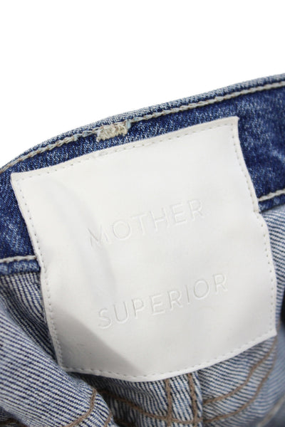 Mother Superior Womens Cropped High Rise Jeans Blue Cotton Size 25