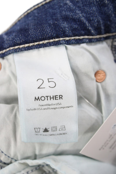 Mother Superior Womens Cropped High Rise Jeans Blue Cotton Size 25
