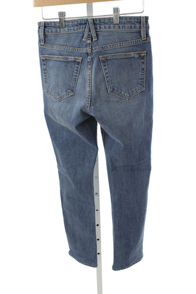 Slvrlake Women Blue Straight High Rise Cotton Jeans 26 Inseam Size 25