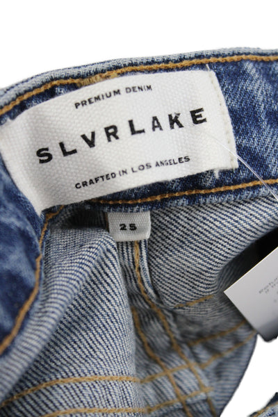 Slvrlake Women Blue Straight High Rise Cotton Jeans 26 Inseam Size 25