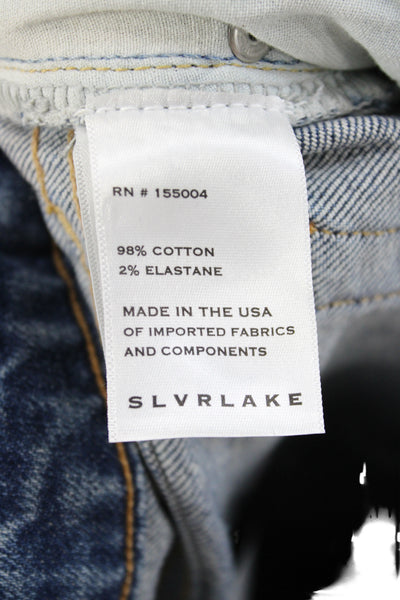 Slvrlake Women Blue Straight High Rise Cotton Jeans 26 Inseam Size 25