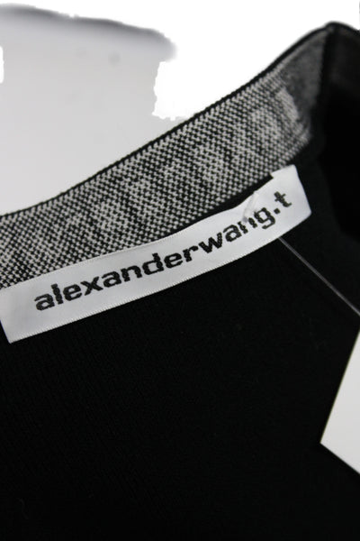 Alexander Wang Women Bodycon Black Long Sleeve Scoop Neck Dress Size S