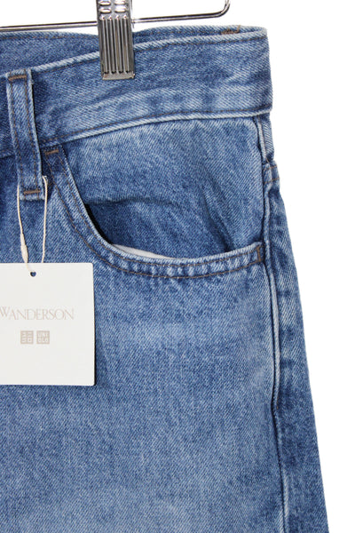 JW Anderson Unisex Adults Jeans Straight High Rise Blue Cotton Button Size 3