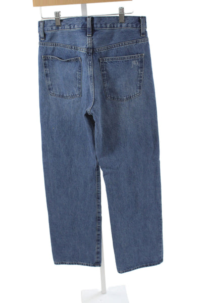 JW Anderson Unisex Adults Jeans Straight High Rise Blue Cotton Button Size 3