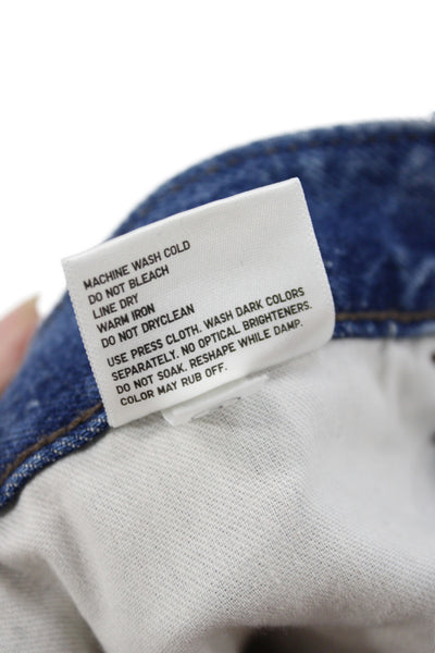 JW Anderson Unisex Adults Jeans Straight High Rise Blue Cotton Button Size 3