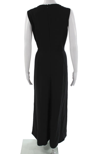 Vince Women Jumpsuit Black V Neck Sleeveless Zip 100% Polyester Size 10