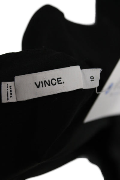 Vince Women Jumpsuit Black V Neck Sleeveless Zip 100% Polyester Size 10