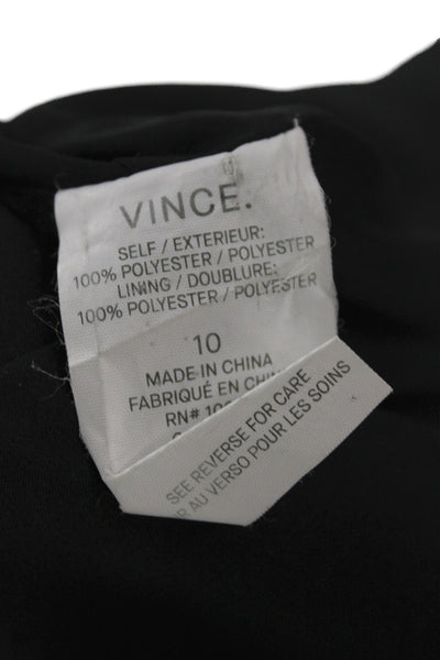 Vince Women Jumpsuit Black V Neck Sleeveless Zip 100% Polyester Size 10