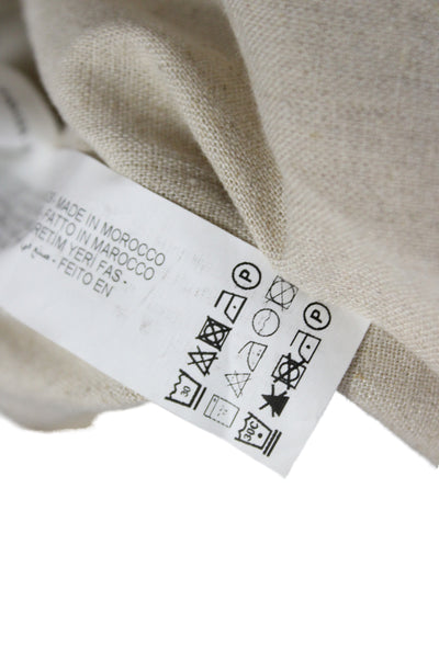 Zara Women Shirt Dress Collared Short Sleeve Tie Waist Beige Size L