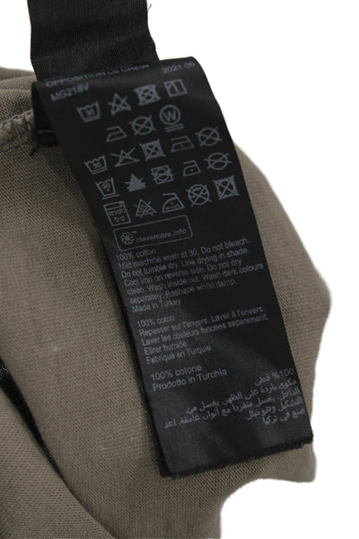 Allsaints Mens Beige Graphic Long Sleeve Cotton T-Shirt Size M