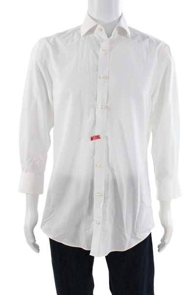 Charles Tyrwhitt Mens White Cotton Dress Shirt 32/33 Sleeve Size 15.5