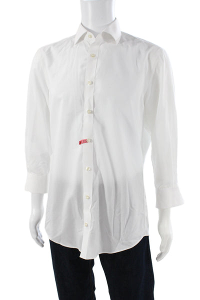 Charles Tyrwhitt Mens White Cotton Dress Shirt 32/33 Sleeve Size 15.5